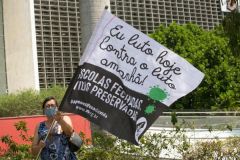 Ato e caminhada da APEOESP, servidores públicos e movimentos sociais em defesa do Iamspe, contra PL 529 e a volta das aulas na pandemia  16/09 - Assembleia Legislativa