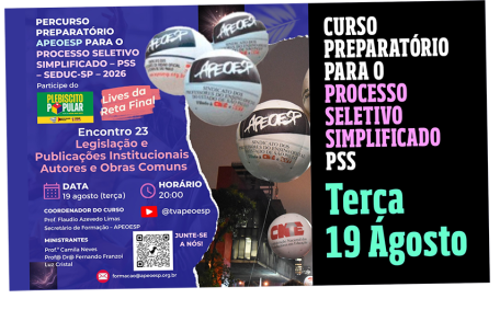 Encontro 23 - Live #1 de 4 da Reta Final do Percurso Apeoesp PSS-SEDUC-SP 2026