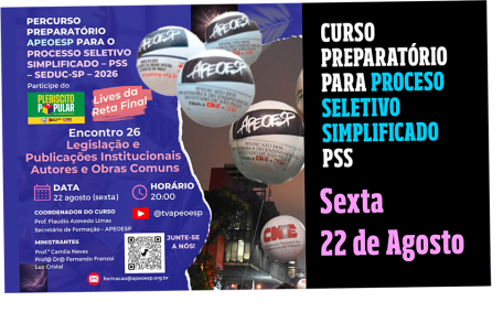 Encontro 26 - Live #4 de 4 - Reta Final do PerCurso Apeoesp PSS-SEDUC-SP 2026